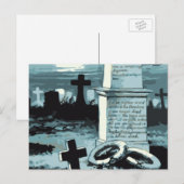 Halloween, kerkhof met graven Briefkaart (Voorkant / Achterkant)