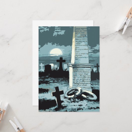  Halloween, kerkhof met graven Kaart (Voorkant / Achterkant in situ)