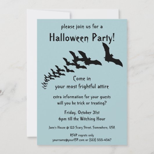  Halloween, kerkhof met graven Kaart (Achterkant)