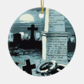  Halloween, kerkhof met graven Keramisch Ornament (Voorkant)
