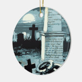 Halloween, kerkhof met graven Keramisch Ornament (Links)