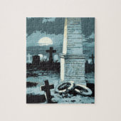  Halloween, kerkhof met graven Legpuzzel (Verticaal)