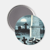  Halloween, kerkhof met graven Magneet (Voorkant / Achterkant)
