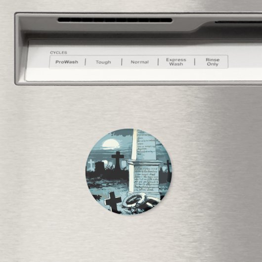  Halloween, kerkhof met graven Magneet (Insitu (Vaatwasser))