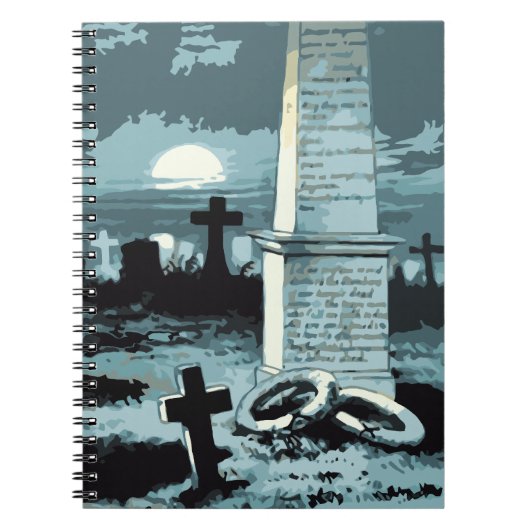  Halloween, kerkhof met graven Notitieboek (Voorkant)