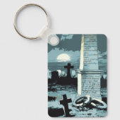  Halloween, kerkhof met graven Sleutelhanger (Voorkant)