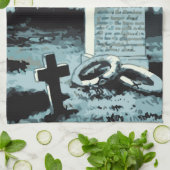 Halloween, kerkhof met graven Theedoek (Gevouwen)