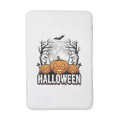 Halloween Kerkhof Pompoen Vintage Gravure Ontwerp Badmat (Voorkant Verticaal)