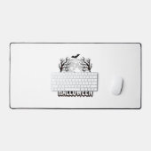Halloween Kerkhof Pompoen Vintage Gravure Ontwerp Bureaumat (Keyboard & Muis)