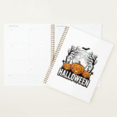 Halloween Kerkhof Pompoen Vintage Gravure Ontwerp Planner (Display)