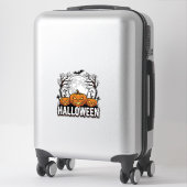Halloween Kerkhof Pompoen Vintage Gravure Ontwerp Sticker (Koffer)