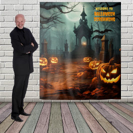 Halloween kerkhof scène hangende achtergrond wandkleed