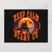 Halloween kerkhof schattige geest en Jack-O-Lanter Briefkaart (Voorkant)