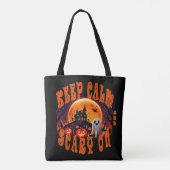 Halloween kerkhof schattige geest en Jack-O-Lanter Tote Bag (Achterkant)