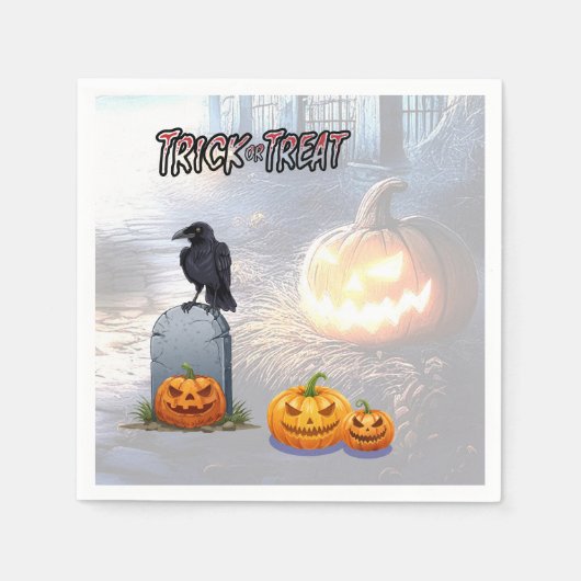 Halloween Kerkhof Servet (Voorkant)