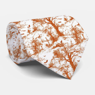 Halloween Kerkhof Toile de Jouy Patroon Roest Stropdas