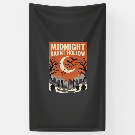 Halloween Kerkhof Verschrikking Spandoek (Verticaal)