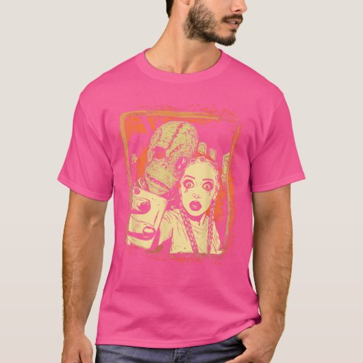 Halloween Kerkhof Zie Comic Horror Monster Kunst T-shirt (Voorkant)