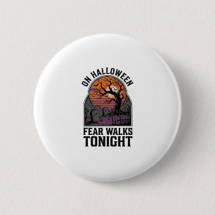 Halloween Kerkhof Zonsondergang Vintage Griezeld G Ronde Button 5,7 Cm