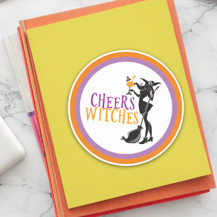 Halloween Kerst Heksen Meiden Nacht Uit Ronde Sticker