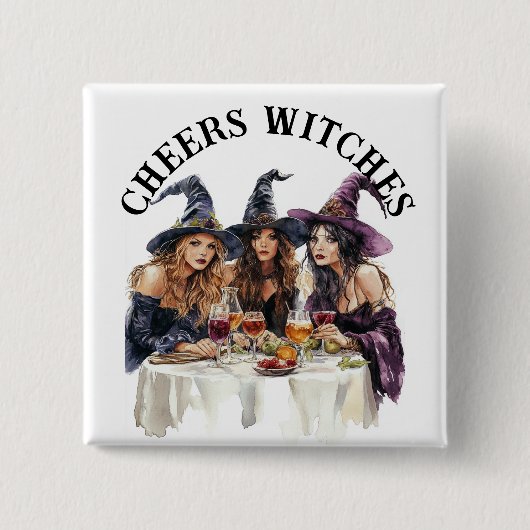 Halloween Kerst Witches Meidenavondje Vierkante Button 5,1 Cm (Voorkant)
