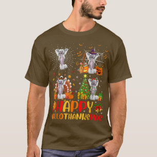 Halloween Kerstfeest Funny Chinese Crested Dog Hal T-shirt