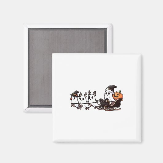 Halloween Kerstman's Rendier Ghost Happy G Magneet (Voorkant / Achterkant)