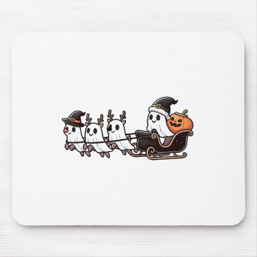 Halloween Kerstman's Rendier Ghost Happy G Muismat (Voorkant)