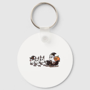 Halloween Kerstman's Rendier Ghost Happy G Sleutelhanger