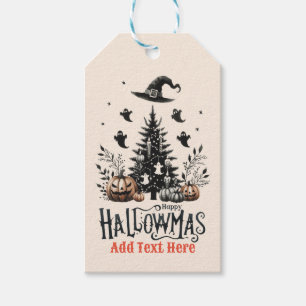 Halloween kerstmashup cadeaulabel