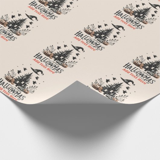 Halloween kerstmashup cadeaupapier (Hoek)