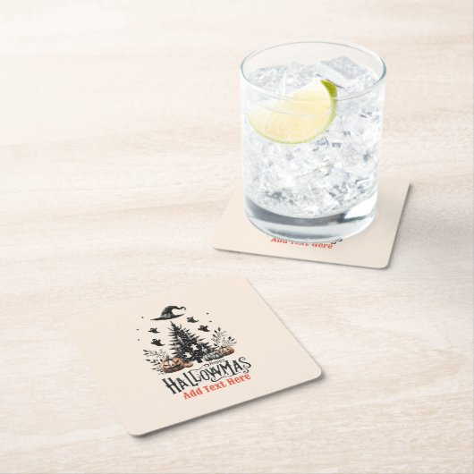 Halloween kerstmashup kartonnen onderzetters (Insitu)