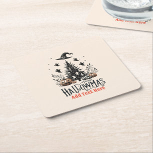 Halloween kerstmashup kartonnen onderzetters