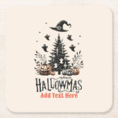 Halloween kerstmashup kartonnen onderzetters (Voorkant)