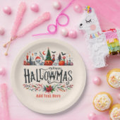 Halloween kerstmashup papieren bordje (Feest)