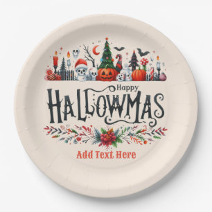 Halloween kerstmashup papieren bordje