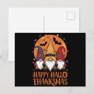 Halloween Kerstmis Gelukkig HalloBedanktMas Gnomen Briefkaart