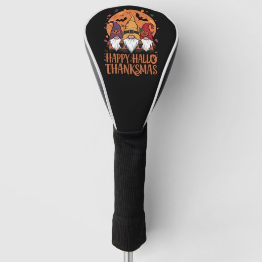 Halloween Kerstmis Gelukkig HalloBedanktMas Gnomen Golfheadcover (Voorkant)