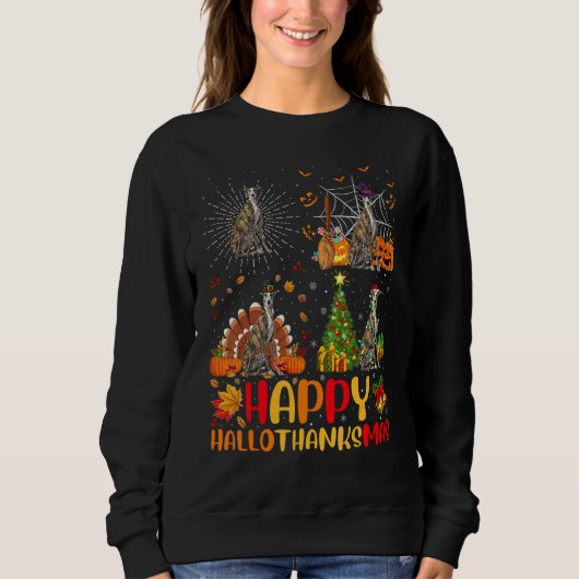 Halloween Kerstmis  Greyhound Hond Hallothanksmas Trui (Voorkant)