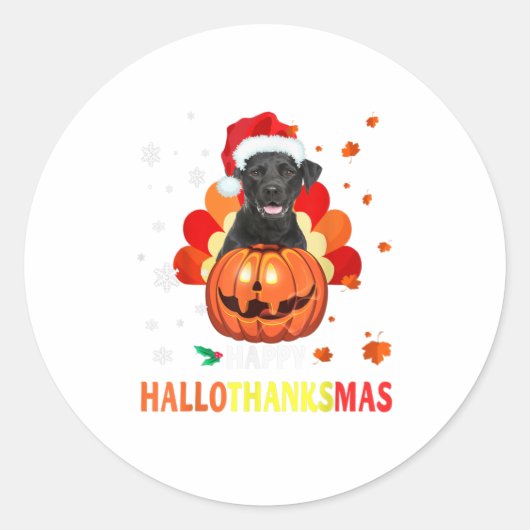 Halloween-Kerstmis op labrador Ronde Sticker (Voorkant)