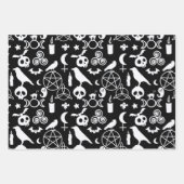 Halloween KerstWitchy Occult Gothic Pattern Inpakpapier Vel (Voorkant)