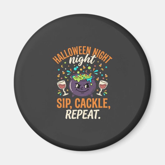Halloween Ketel Feest Cheers Magneet (Voorkant)