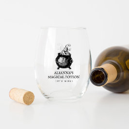 Halloween ketel grappige magische drankje wijnglas zonder voet