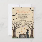 Halloween Ketel Griezelige Zwarte Heks  Bedankkaart (Voorkant)