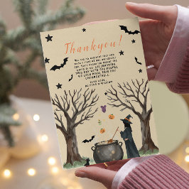 Halloween Ketel Griezelige Zwarte Heks  Bedankkaart