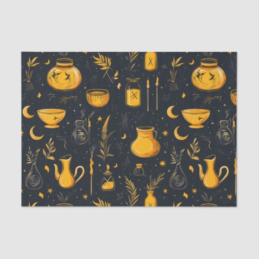 Halloween ketels en drankjes tissuepapier (Voorkant)