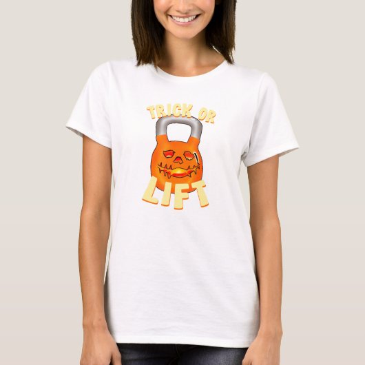 Halloween Kettlebell Trick Or Lift Jack O Lantern  T-shirt (Voorkant)