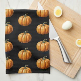 Halloween keukendecor met pompoen theedoek