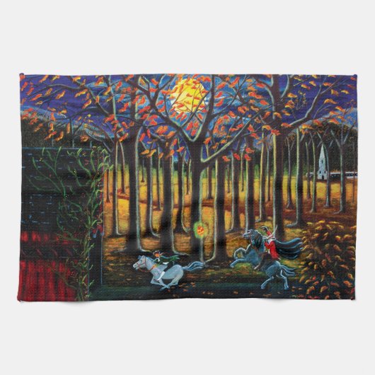 Halloween keukenhanddoeken "headless Horseman" (Horizontaal)