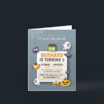 Halloween Kids Birthday Party Foltation<br><div class="desc">Voeg je gegevens toe aan deze prospectieve Halloween-verjaardagsuitnodigingskaart door hierboven op de knop 'Personalize' te klikken. De titel boven de kaart wordt ingesteld terwijl de rest van de tekst kan worden gewijzigd</div>